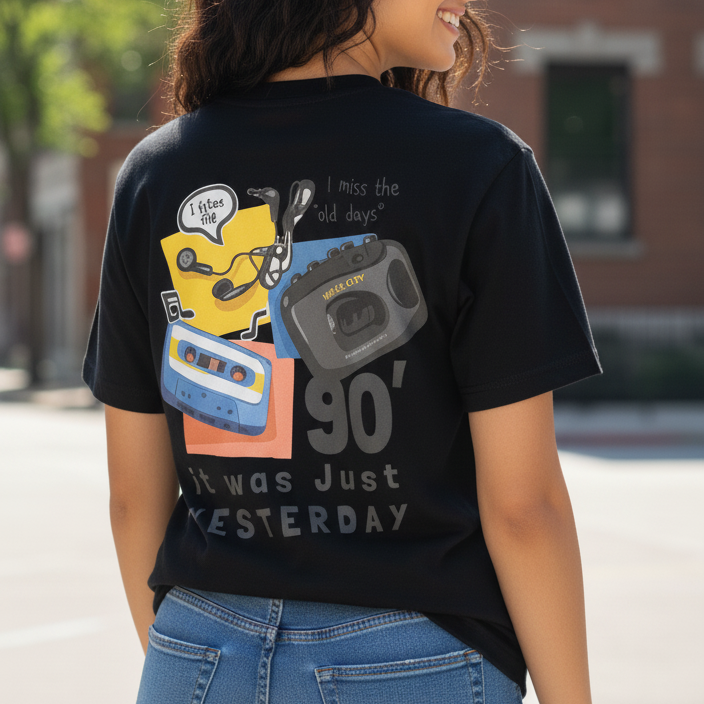90's Vintage Music: Unisex Oversized Smockey Tee