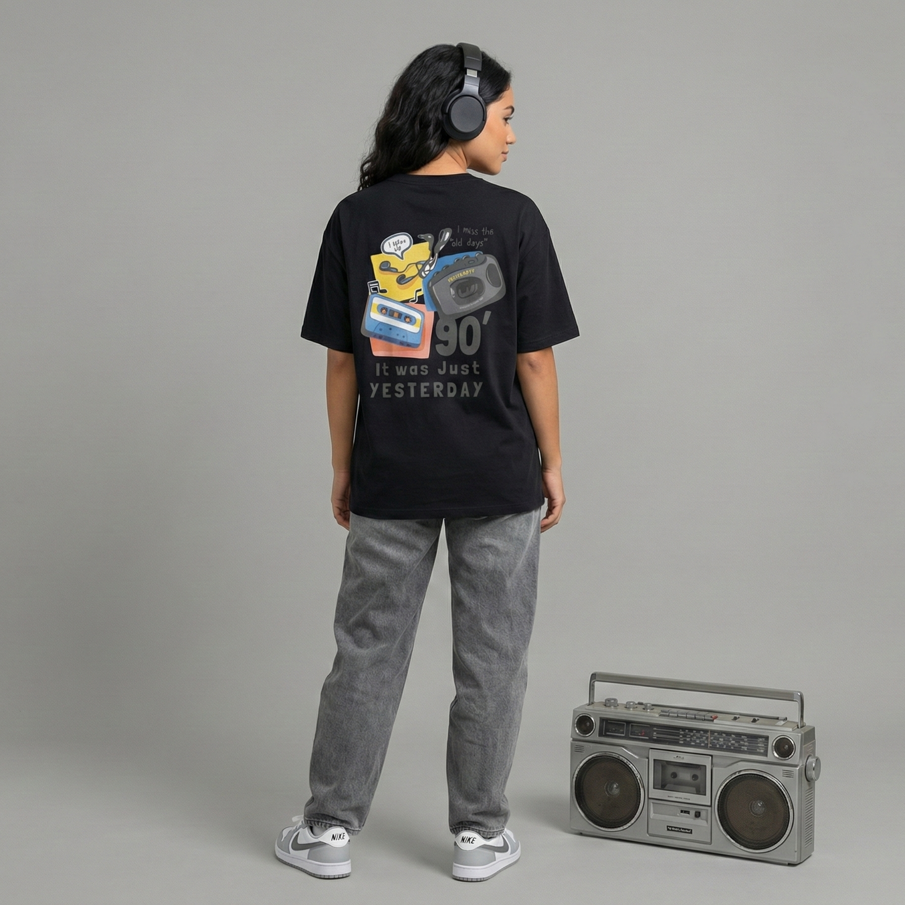 90's Vintage Music: Unisex Oversized Smockey Tee