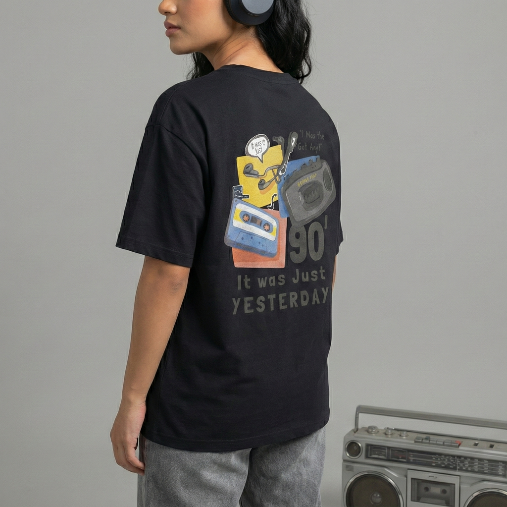 90's Vintage Music: Unisex Oversized Smockey Tee