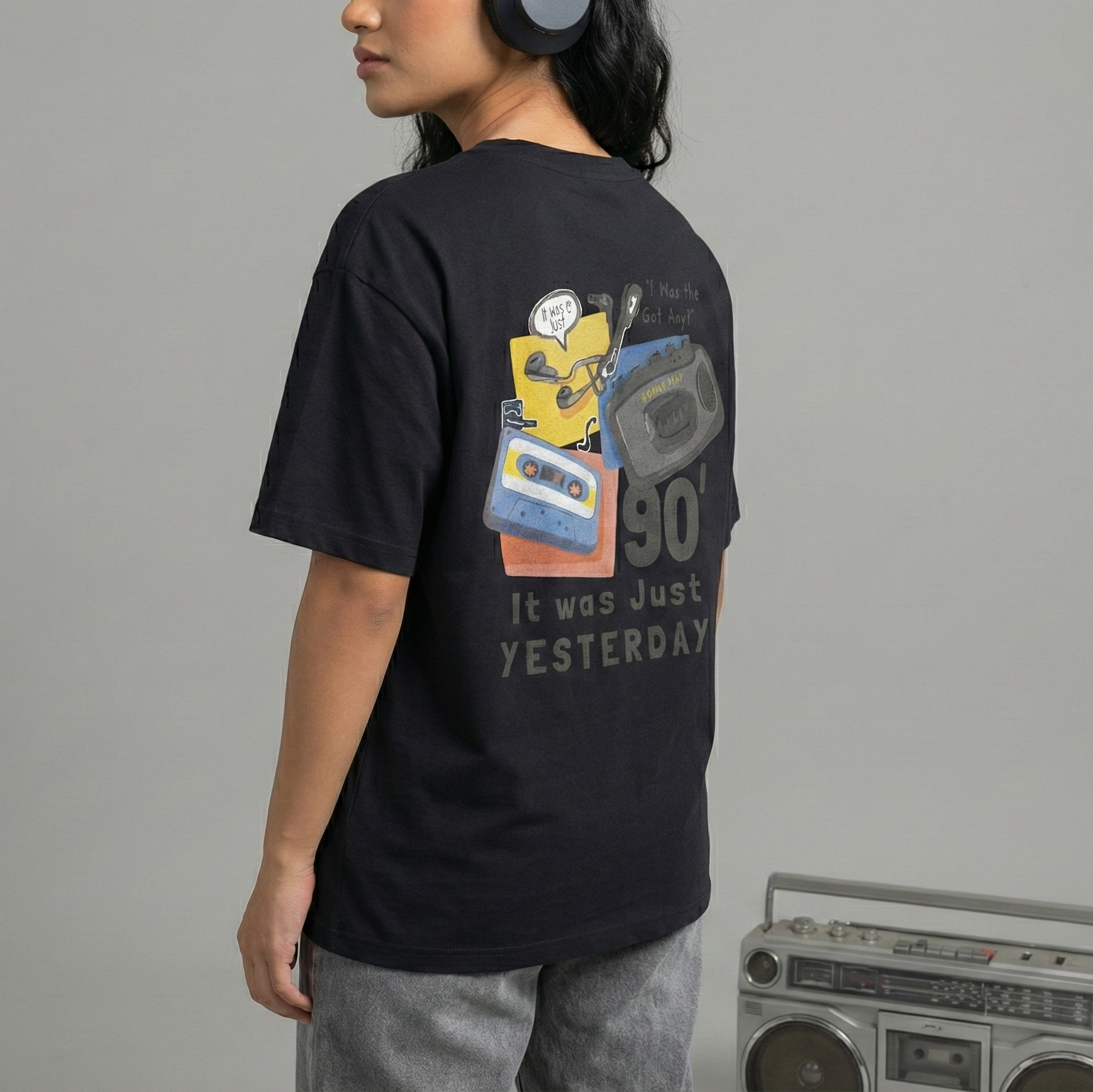 90's Vintage Music: Unisex Oversized Smockey Tee