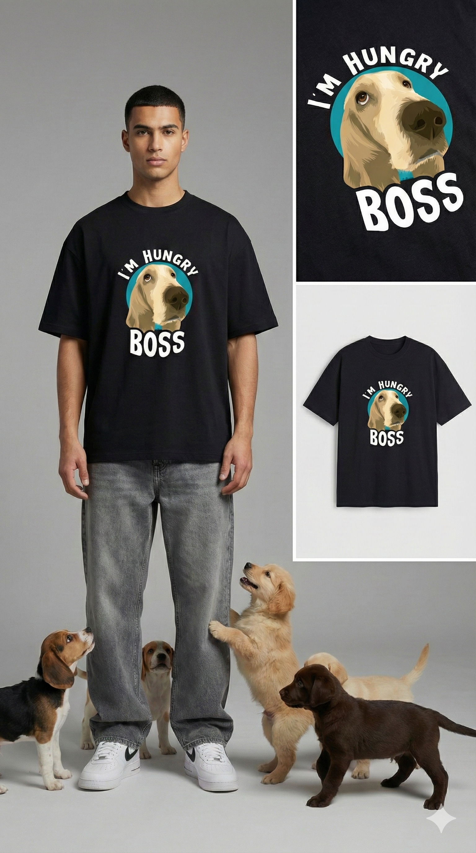 Hungry Dog : Animal Love : Oversized Smockey Tee Unisex