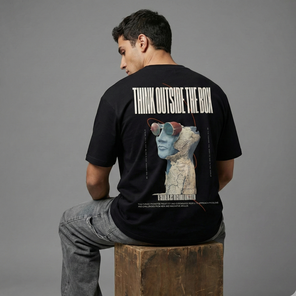 Think Outside The Box: Self Motivation: Unisex Oversized Smockey Tee