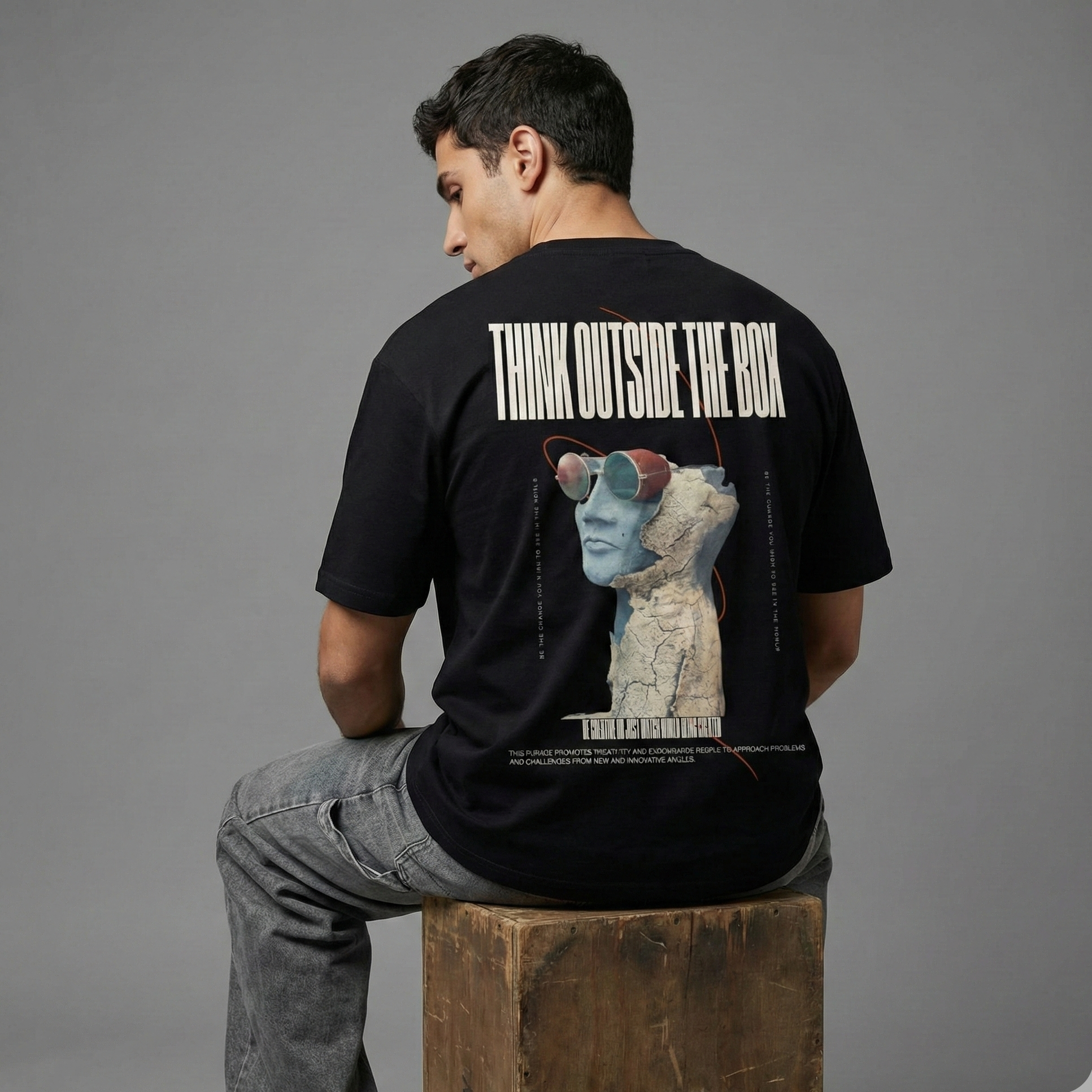 Think Outside The Box: Self Motivation: Unisex Oversized Smockey Tee