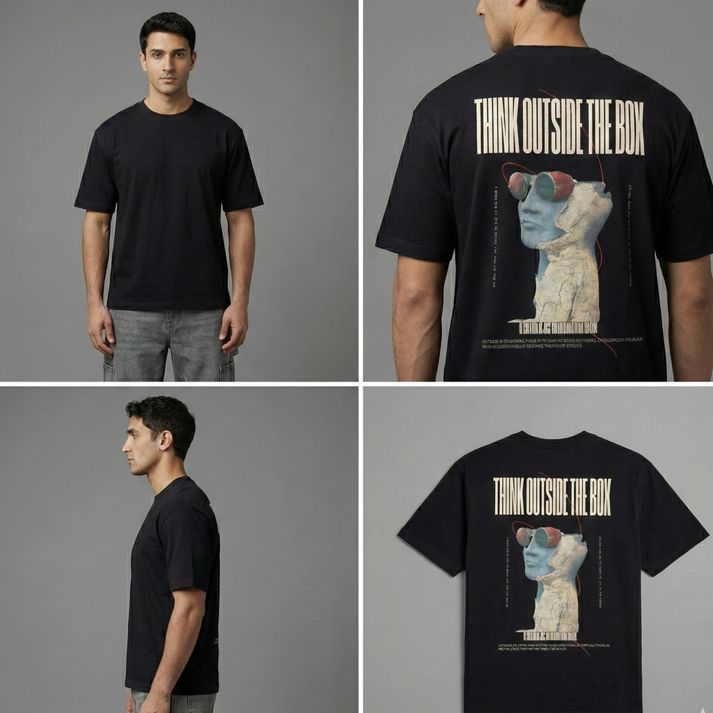 Think Outside The Box: Self Motivation: Unisex Oversized Smockey Tee