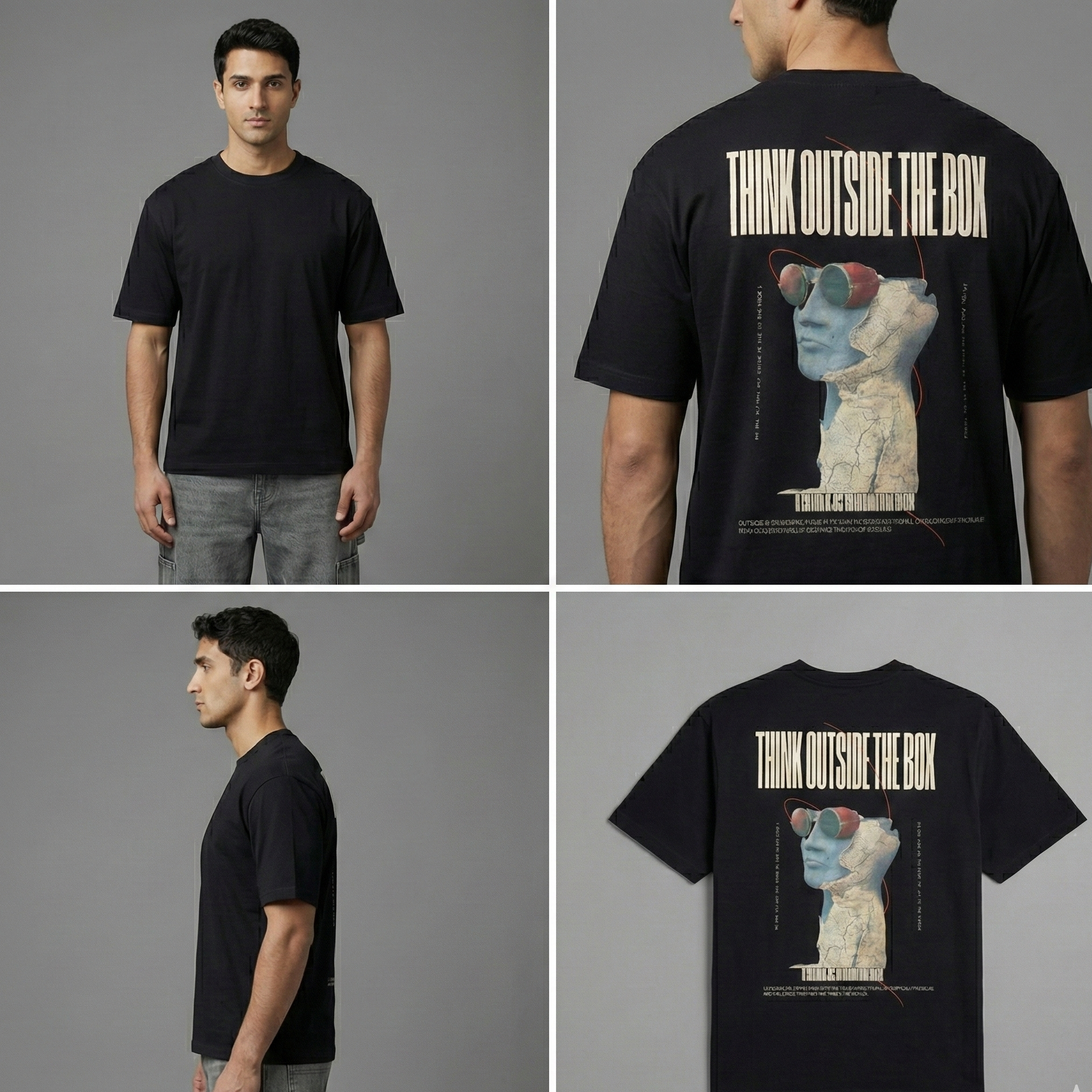 Think Outside The Box: Self Motivation: Unisex Oversized Smockey Tee