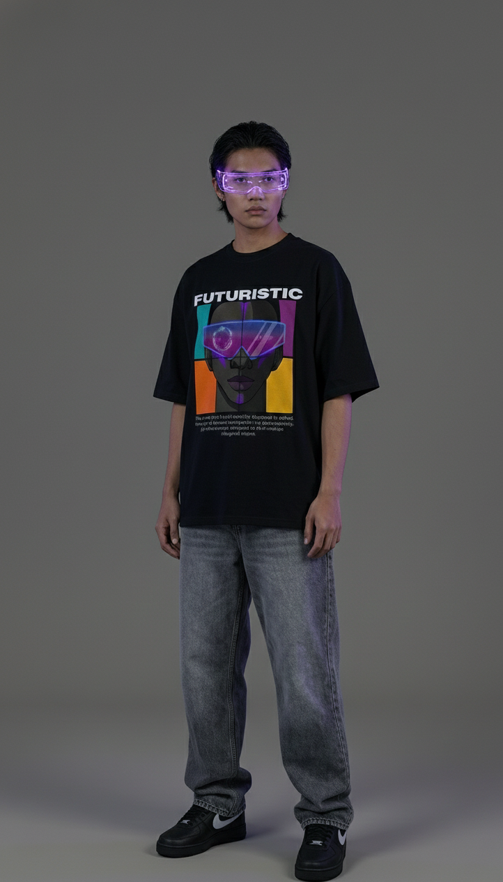 Futuristic Unisex Oversized Smockey Tee