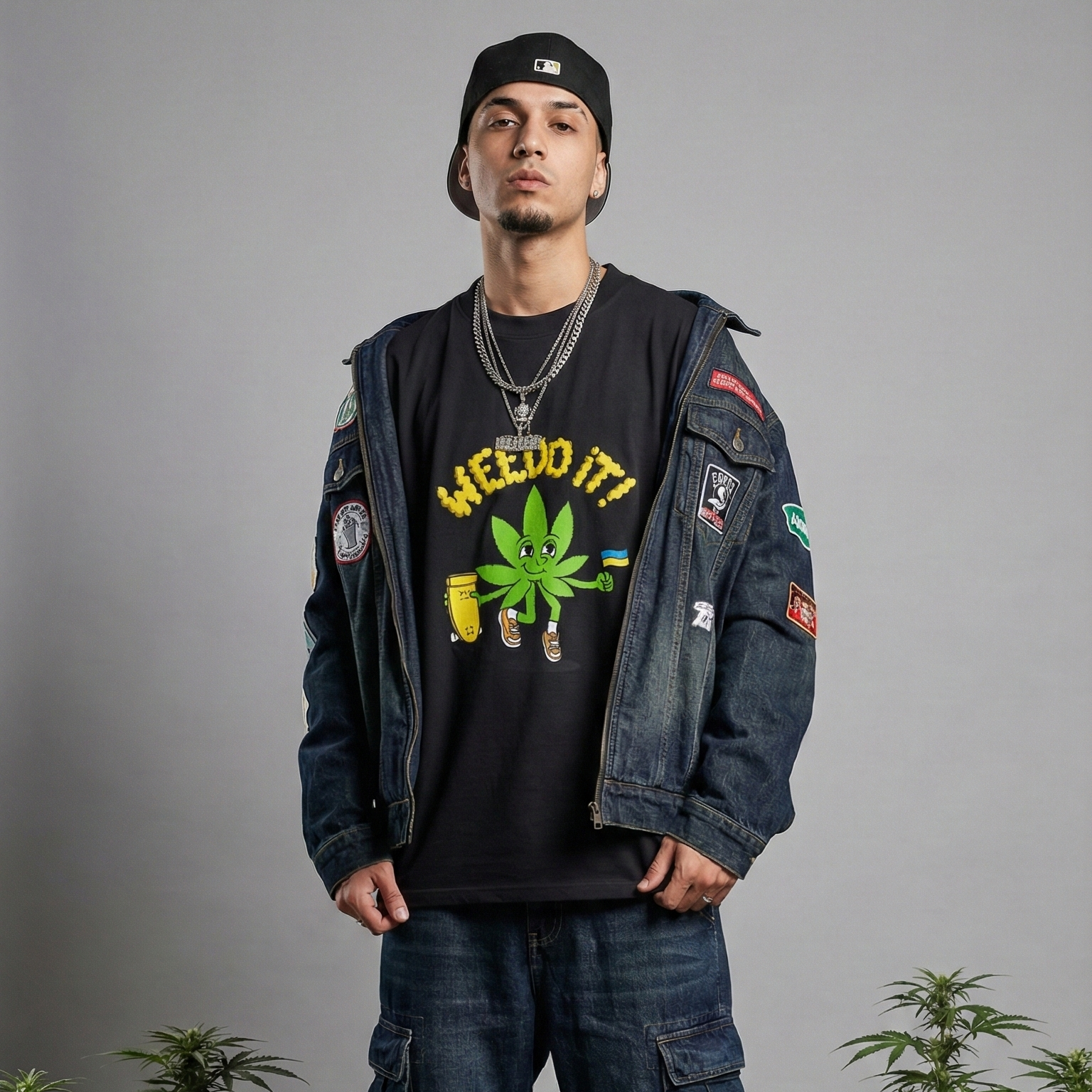WeeDo IT MAN Black Oversized Smockey Tee