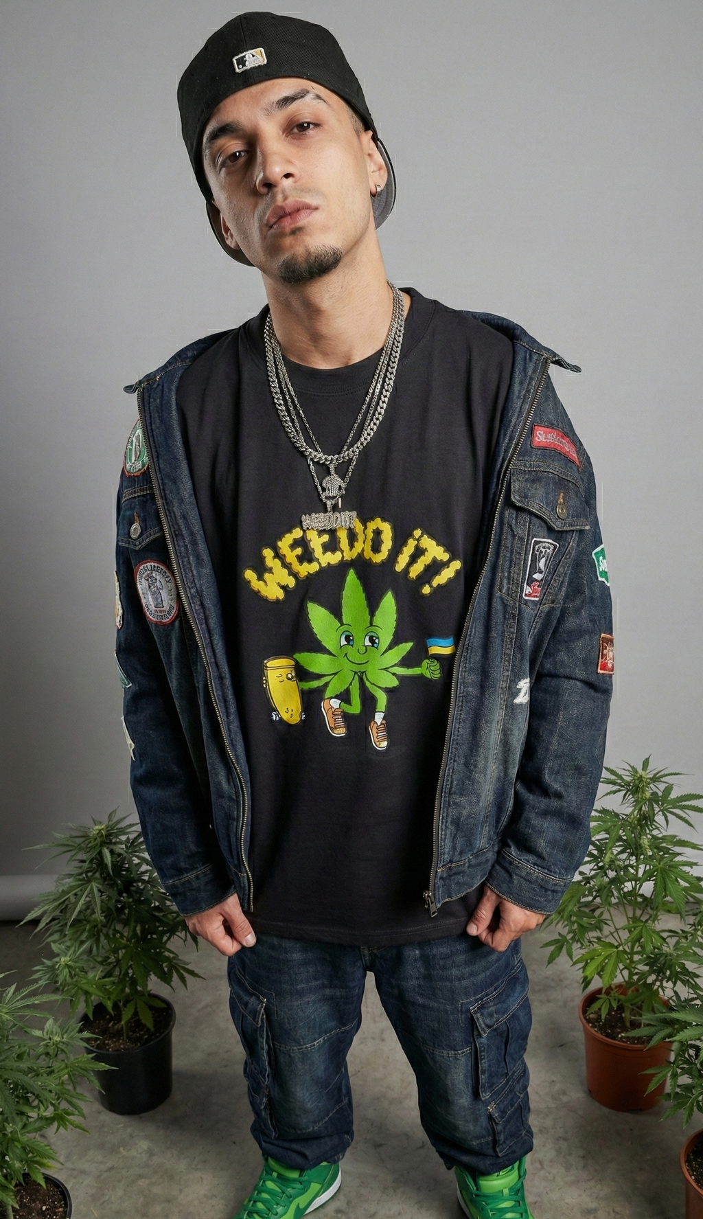 WeeDo IT MAN Black Oversized Smockey Tee