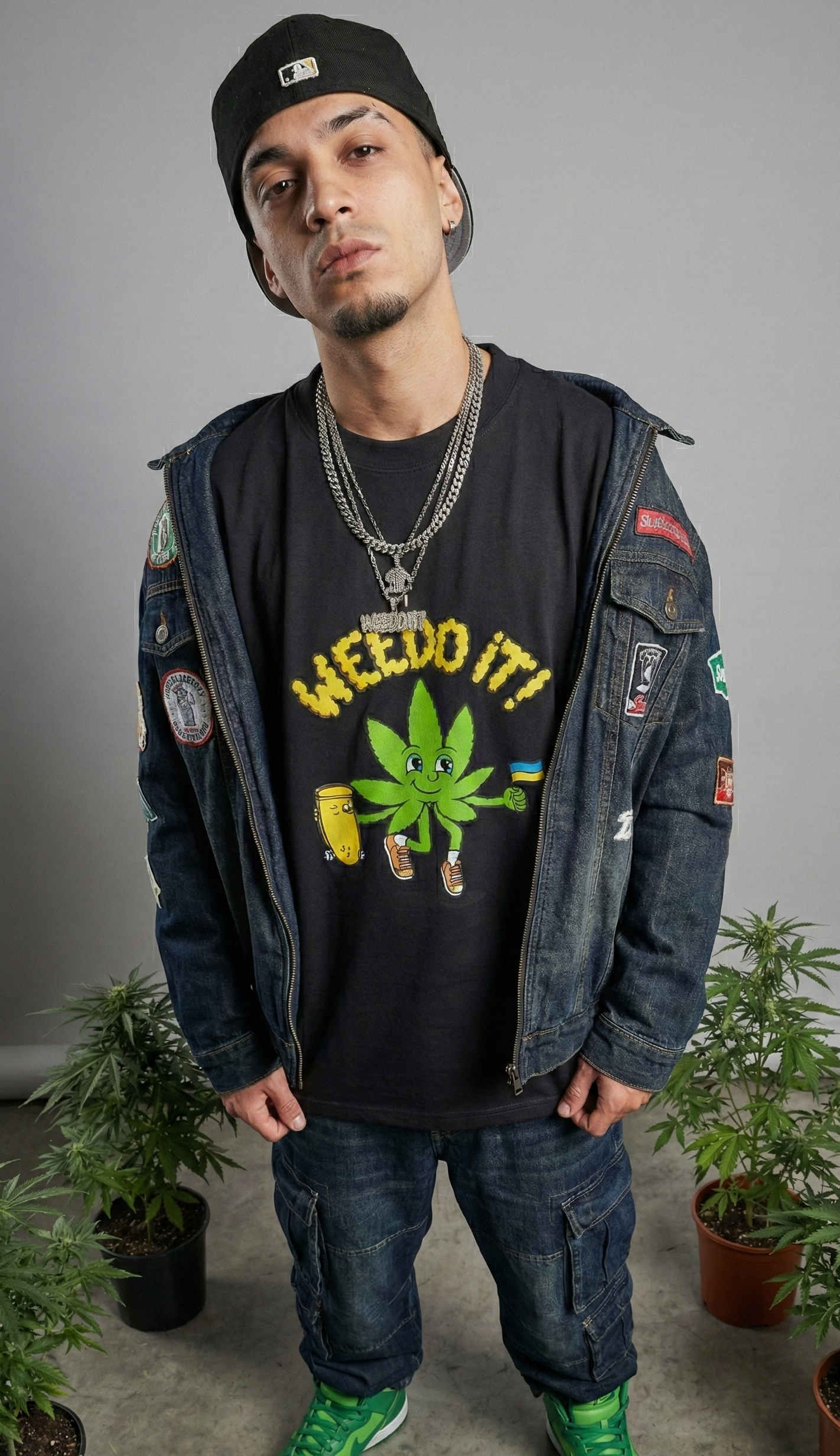WeeDo IT MAN Black Oversized Smockey Tee