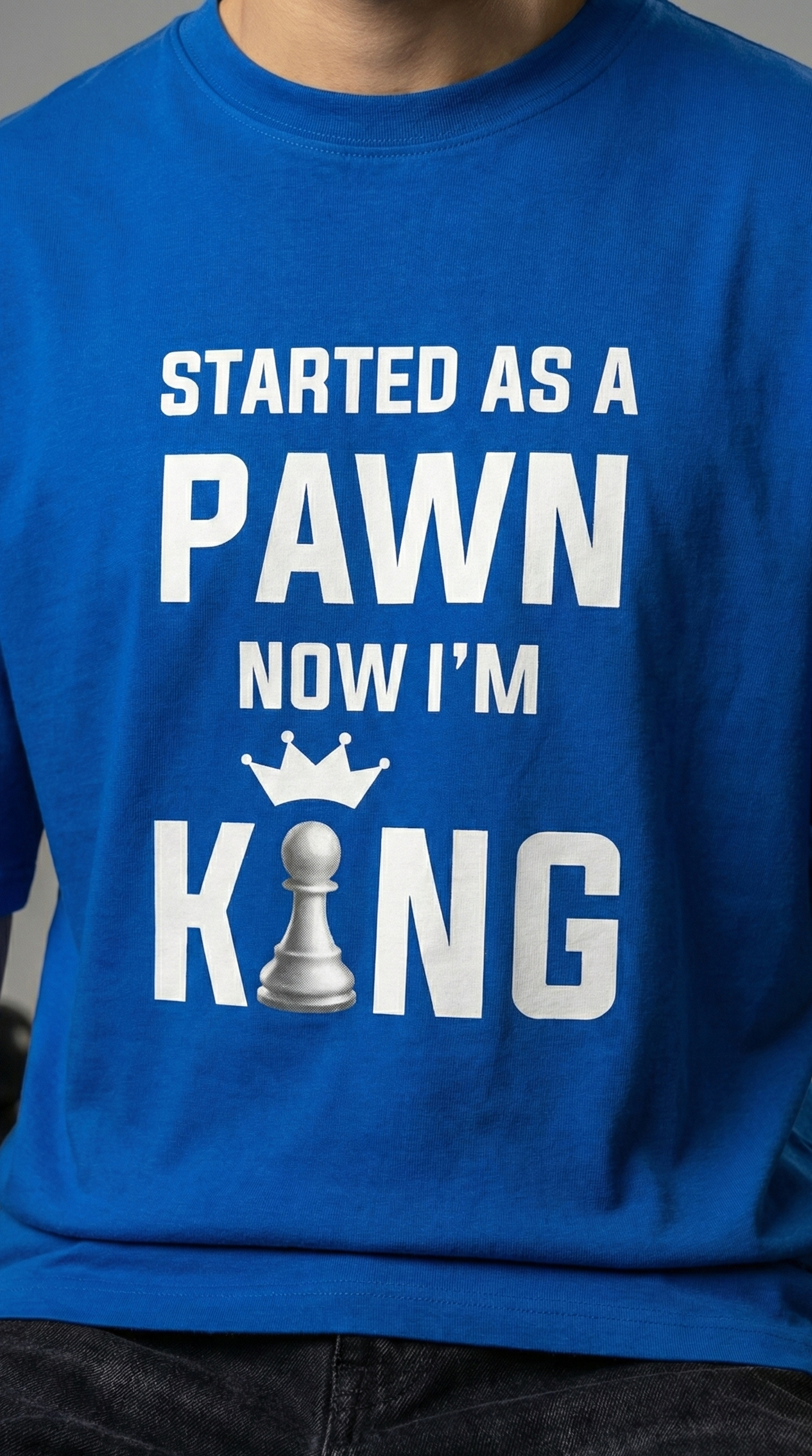 Pawn's King: The Chess: Oversized Royal Blue Smockey Tee