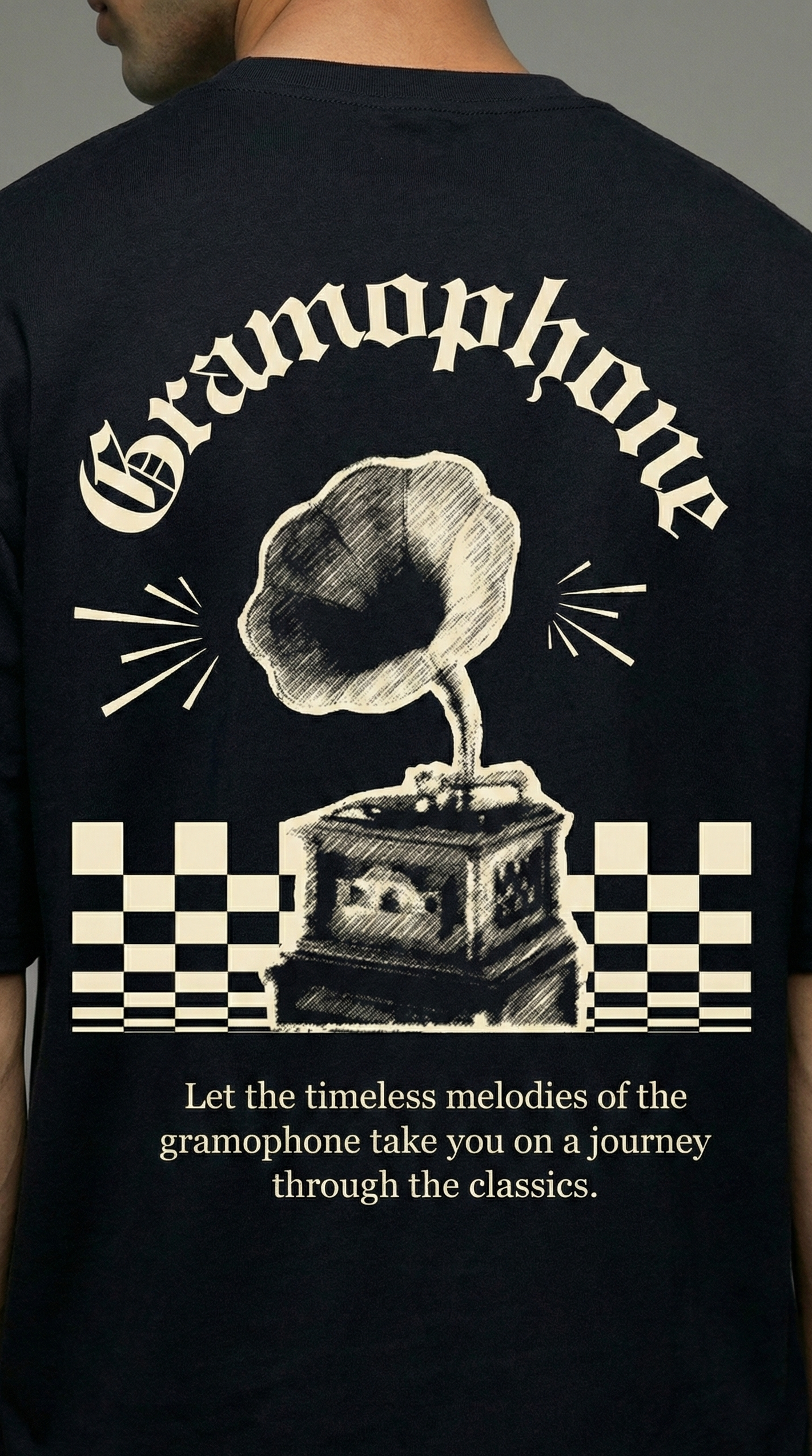 Vintage Gramophone : Unisex Oversized Smockey Tee