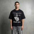Skull Middle Finger: Oversized Smockey Tee