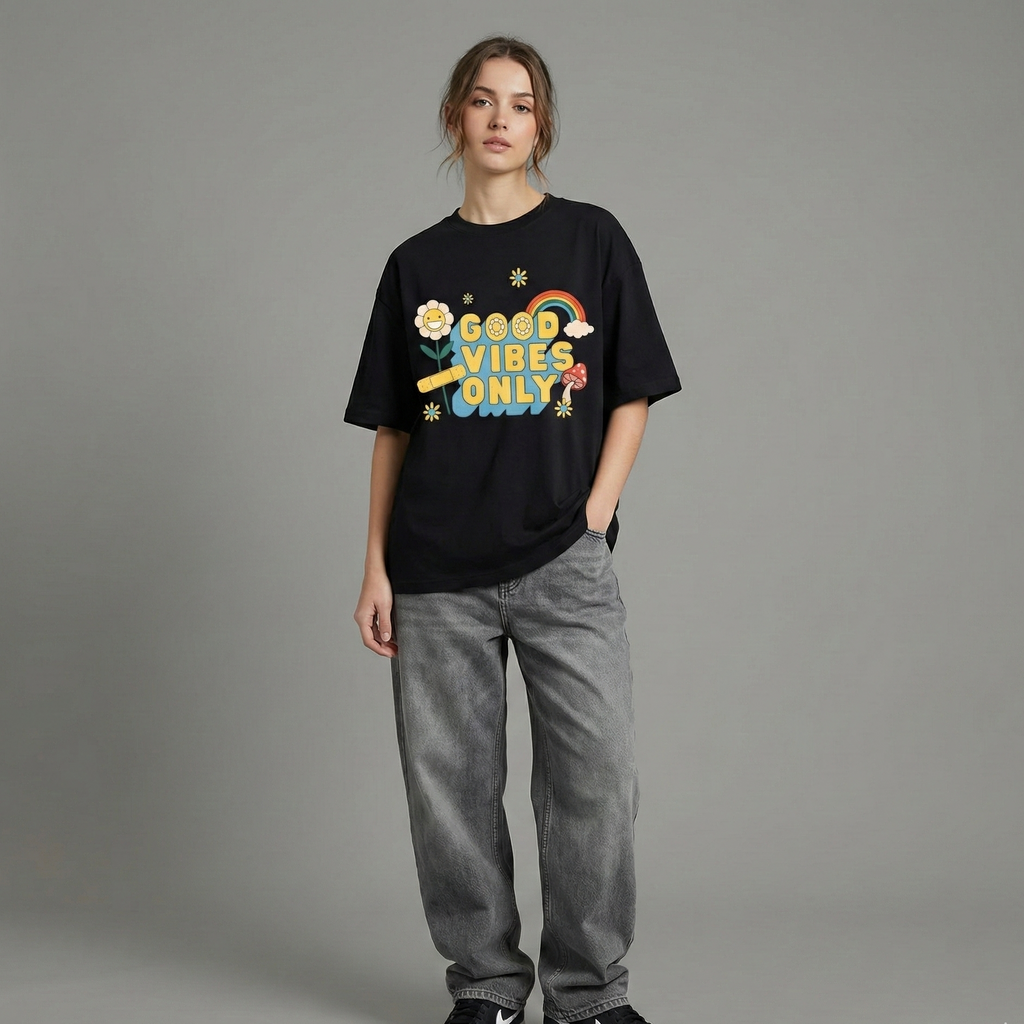 Good Vibes Only: Oversized Smockey Tee