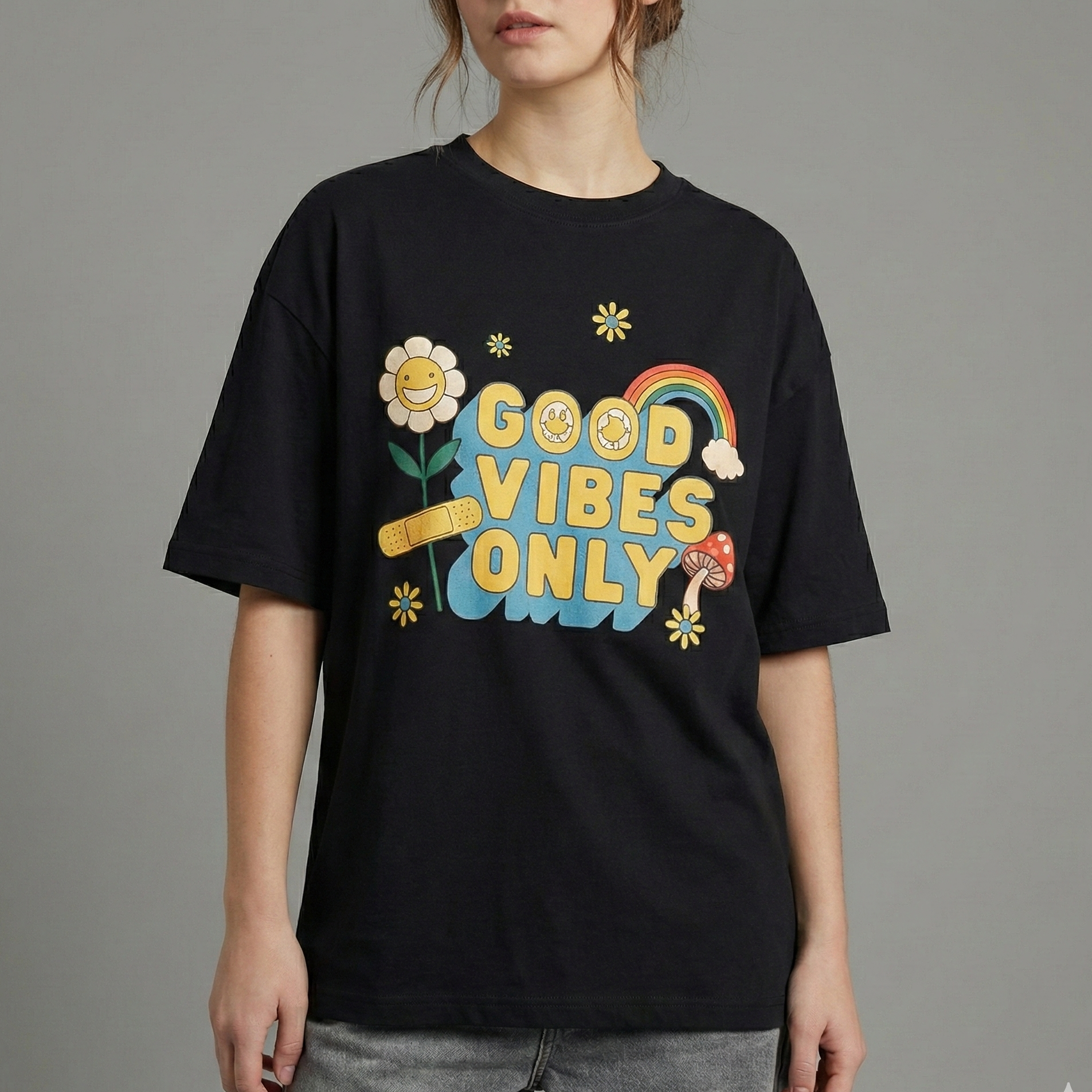Good Vibes Only: Oversized Smockey Tee