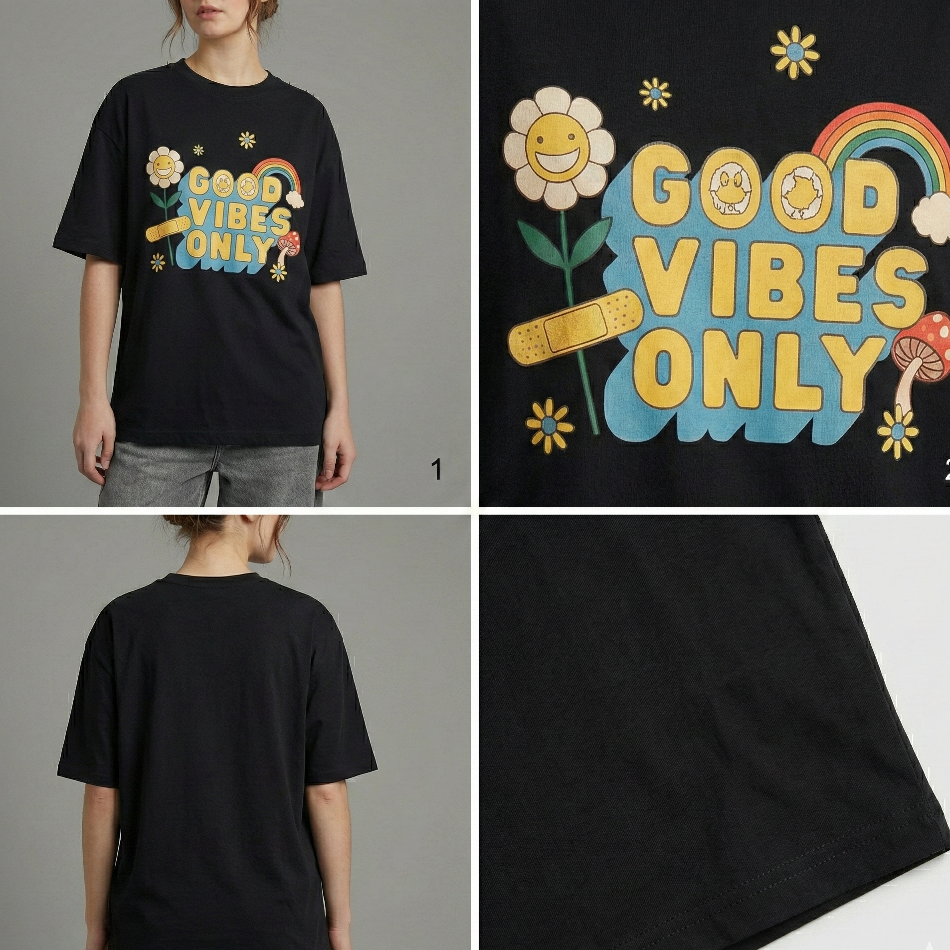 Good Vibes Only: Oversized Smockey Tee