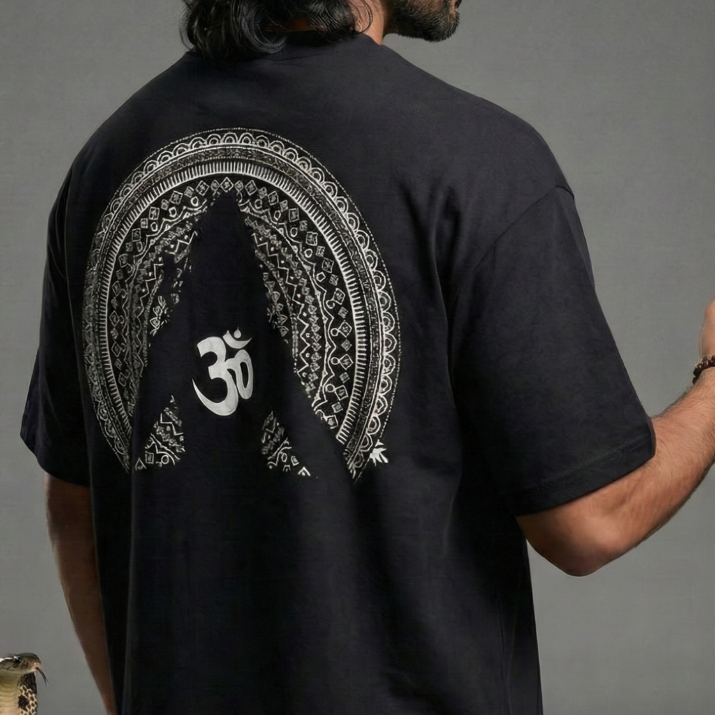 Aum Shiva : Lord Shiva Black Oversized Smockey Tee