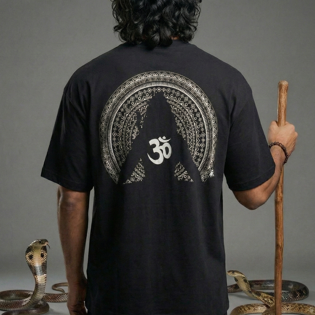 Aum Shiva : Lord Shiva Black Oversized Smockey Tee