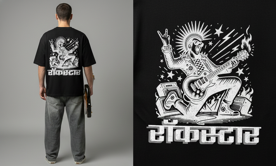 ROCKSTAR : HINDI: Oversized Smockey Tee
