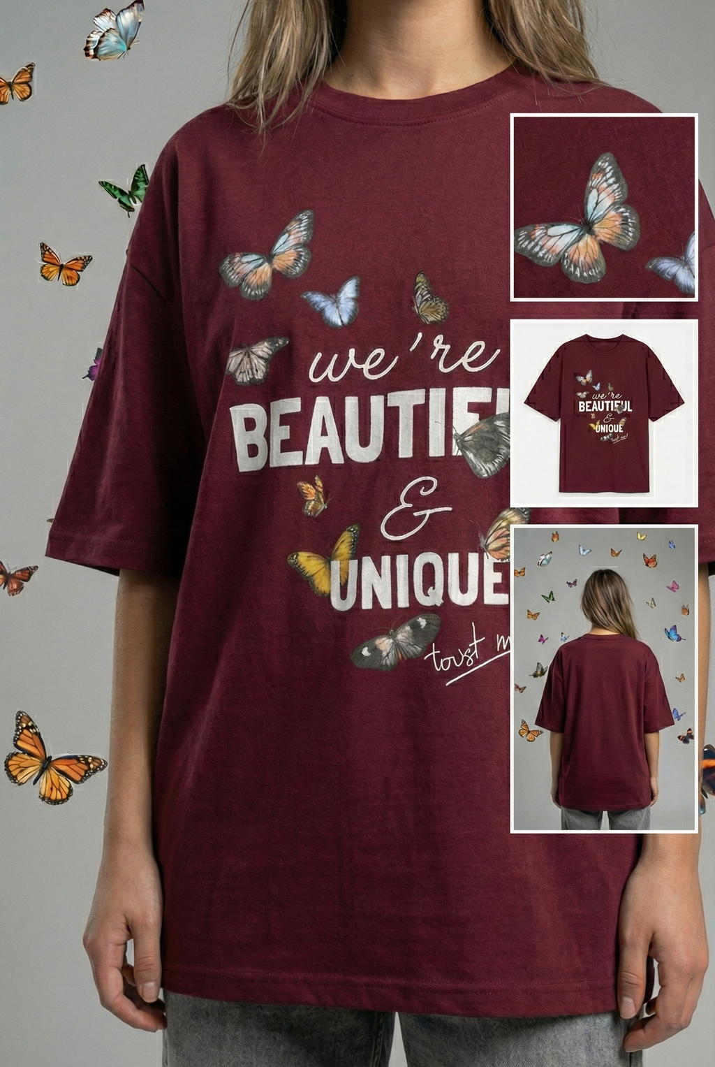 We're BEAUTIFUL & Unique v: Self Motivation: Oversized Smockey Tee