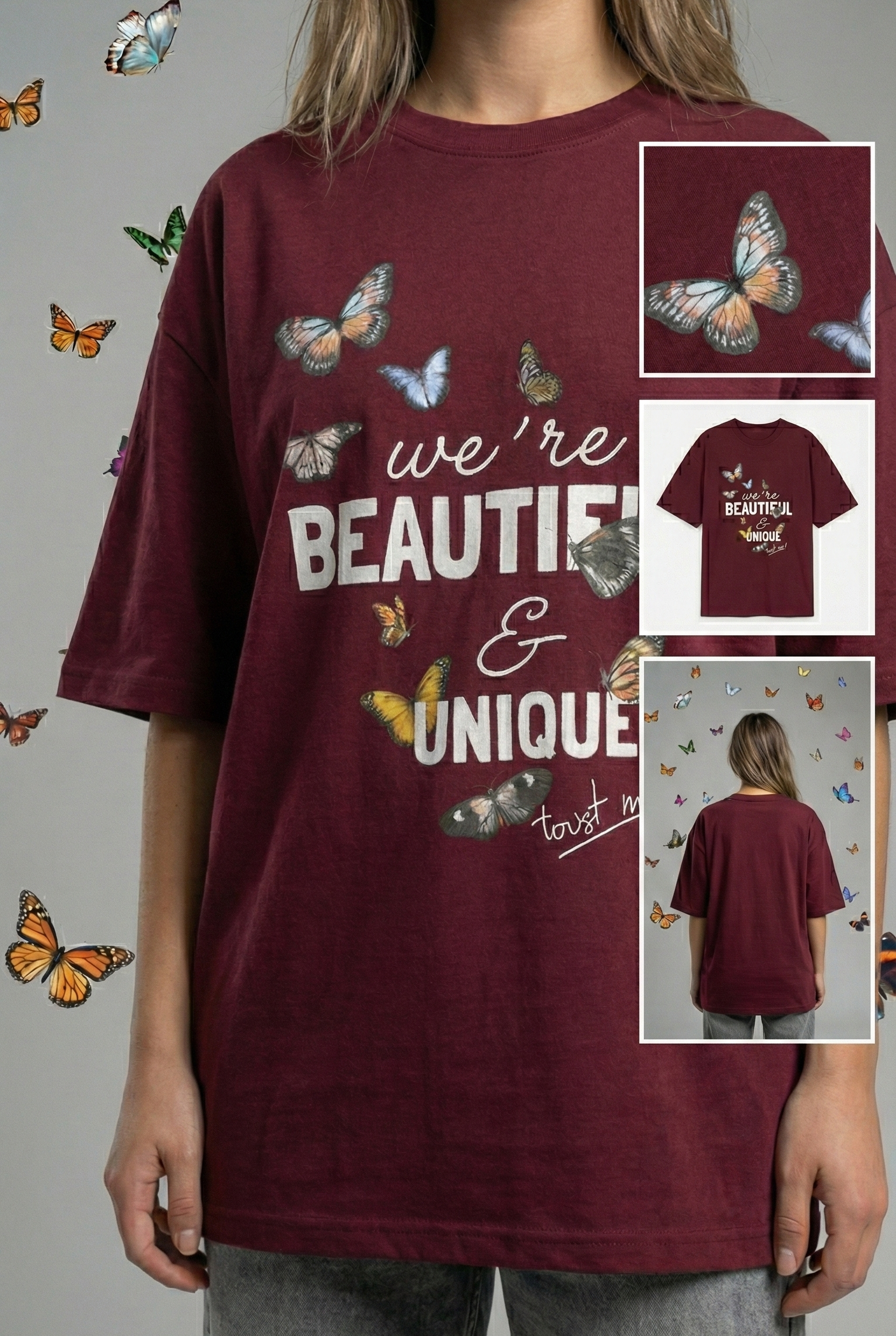 We're BEAUTIFUL & Unique v: Self Motivation: Oversized Smockey Tee