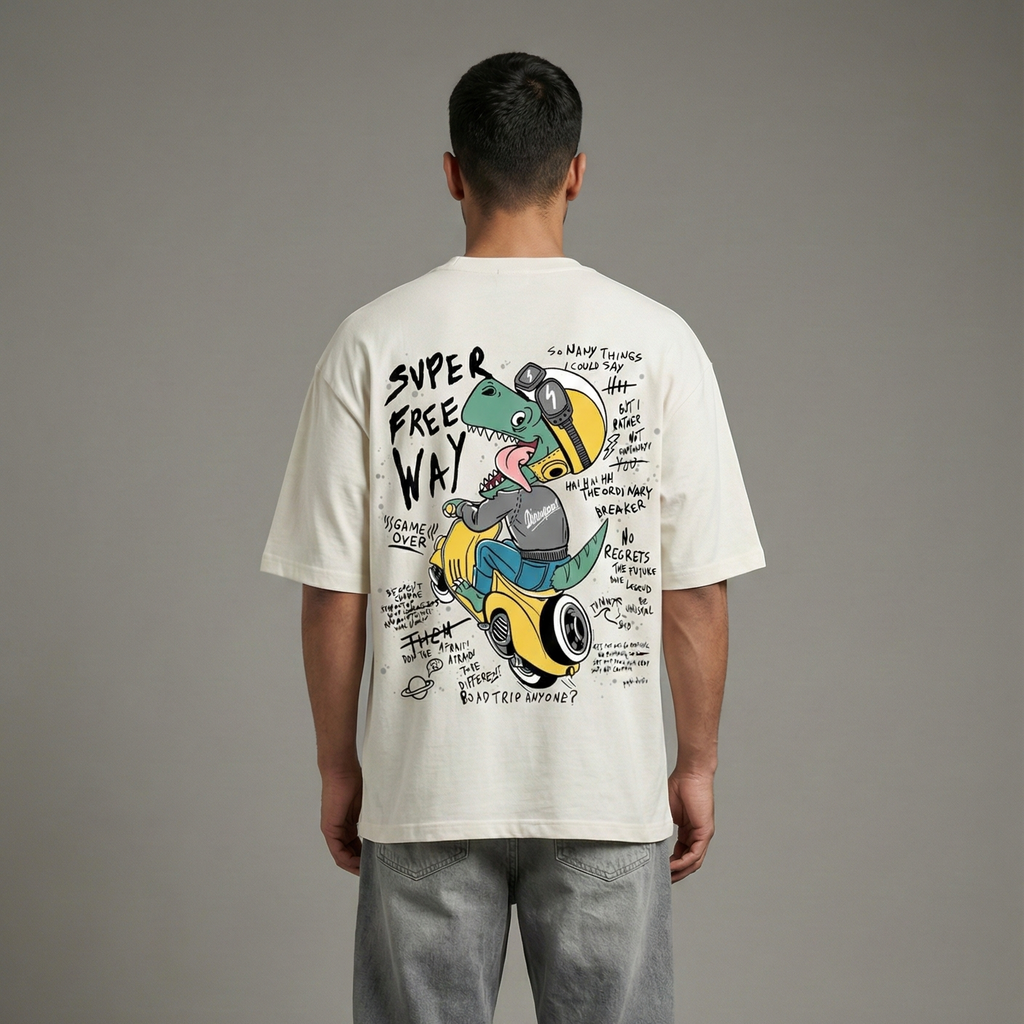 Super Free Way: Dino : Oversized Smockey Tee
