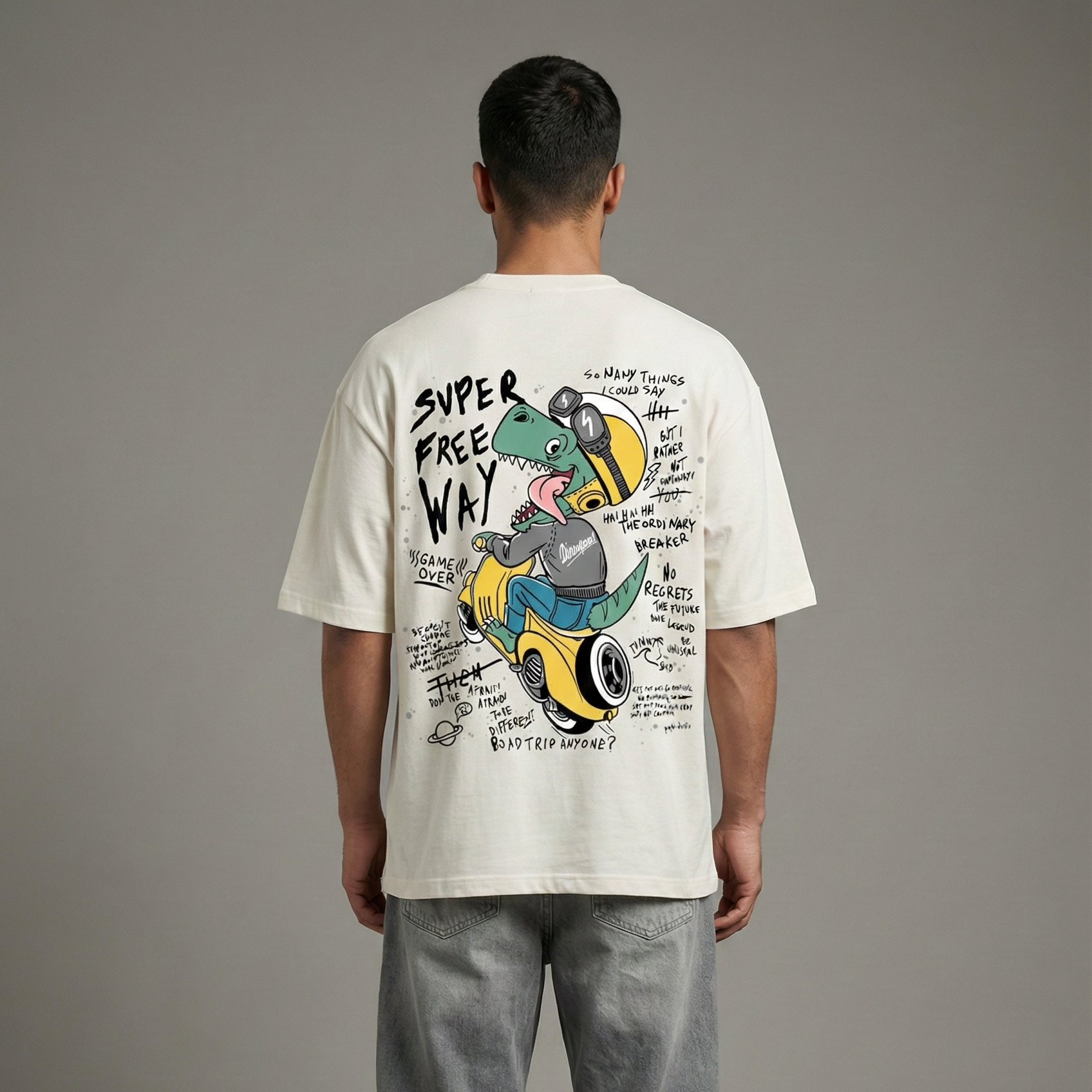 Super Free Way: Dino : Oversized Smockey Tee