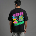 Music On Oversized Smockey Tee: Unisex