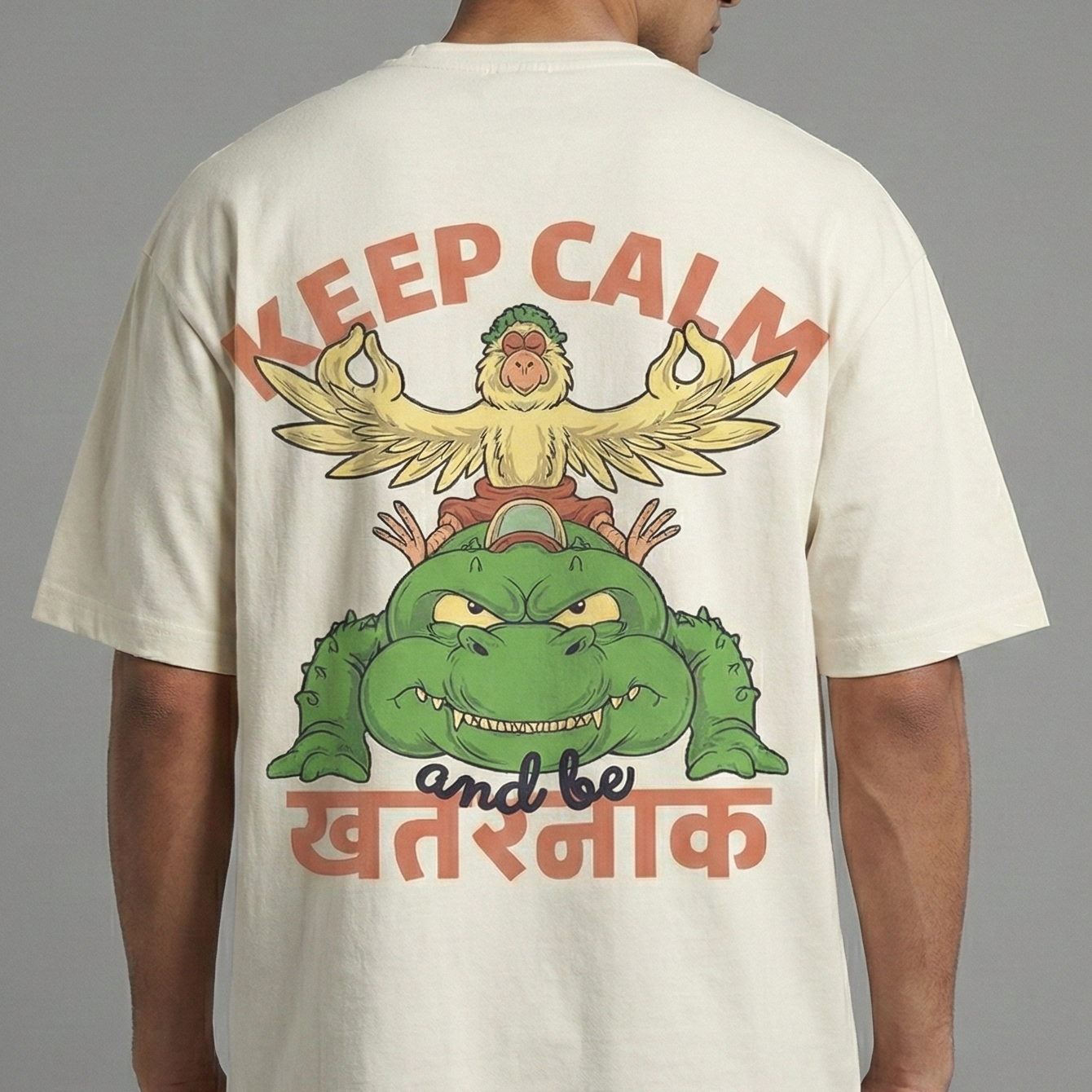 Keep Calm and be KHATARNAK TS : Oversized Smockey Tee