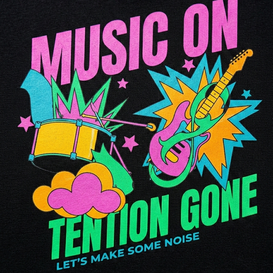 Music On Oversized Smockey Tee: Unisex
