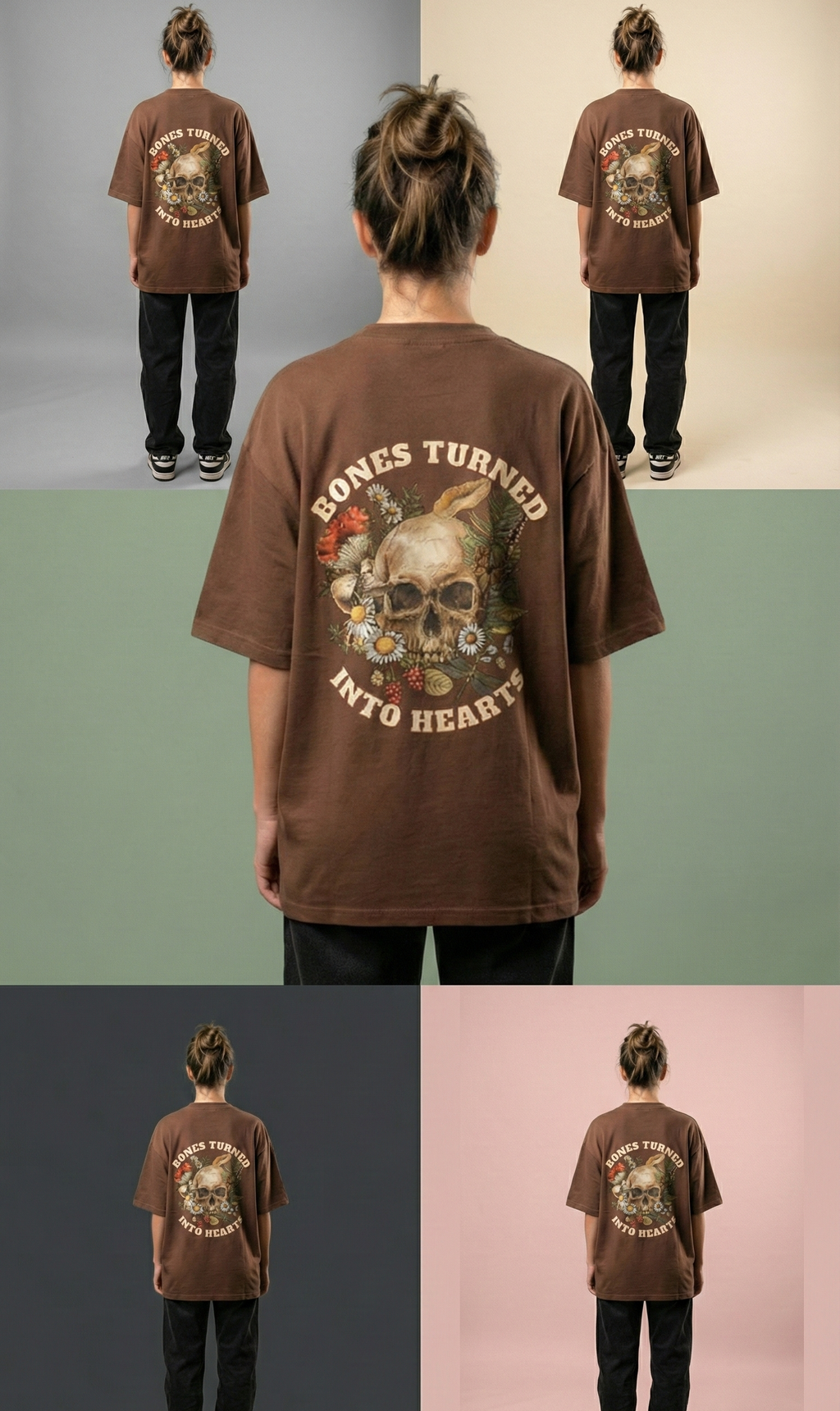 Bones Turned into Hearts : Oversized Smockey Tee