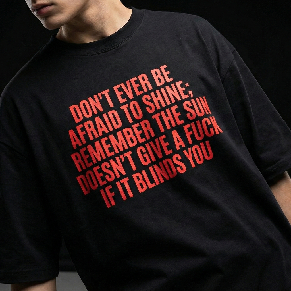 The Sun Doesn't Given an F: Oversized Smockey Tee