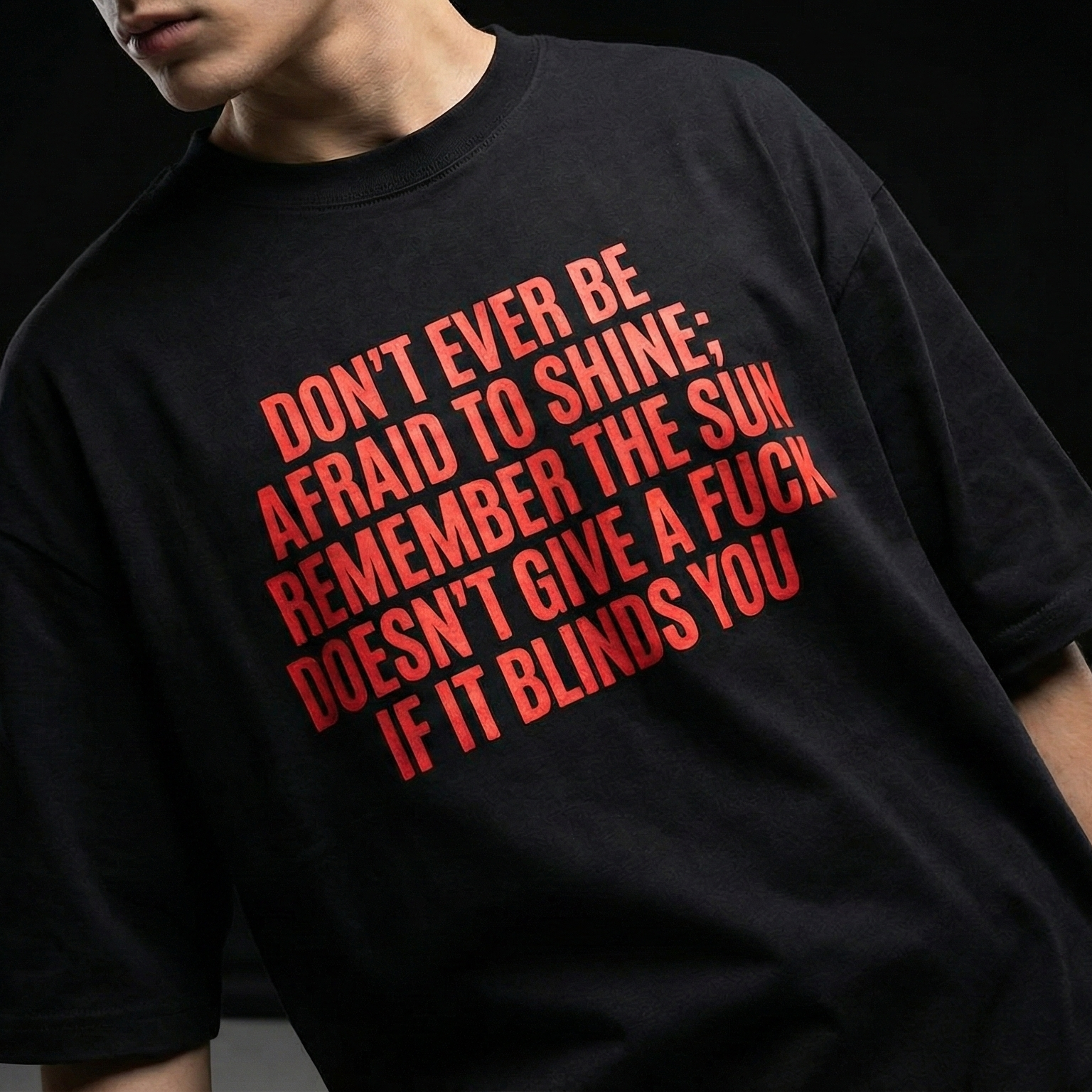 The Sun Doesn't Given an F: Oversized Smockey Tee