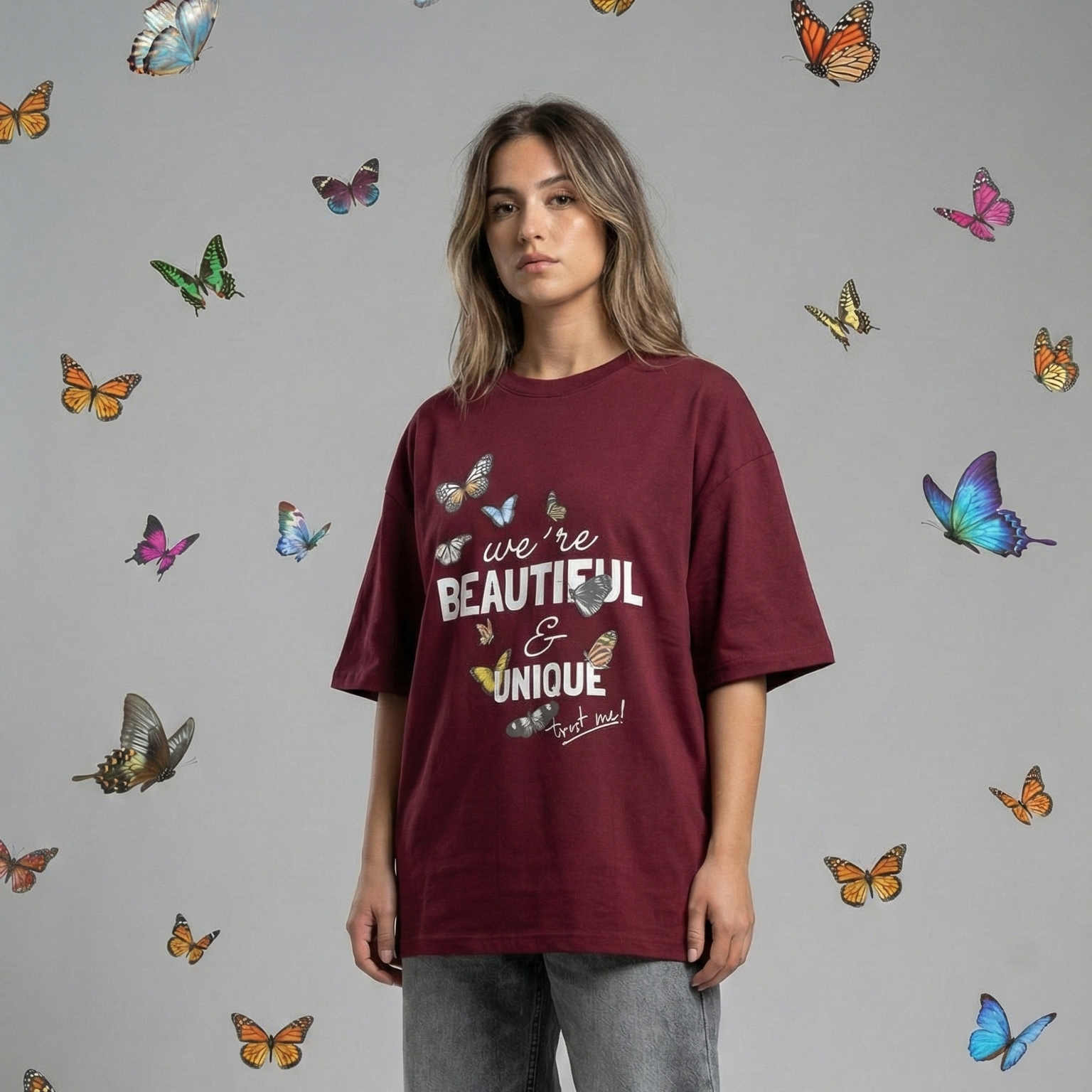 We're BEAUTIFUL & Unique v: Self Motivation: Oversized Smockey Tee