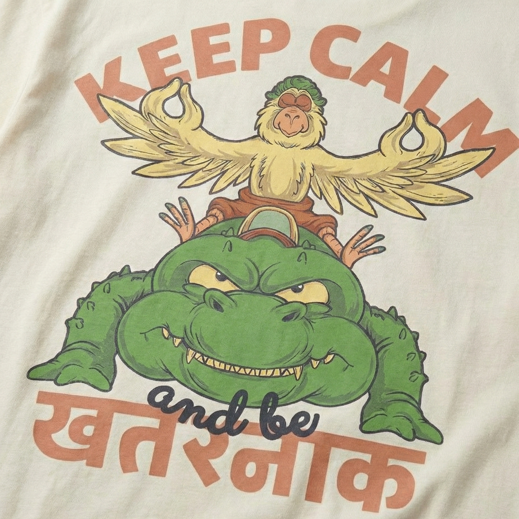 Keep Calm and be KHATARNAK TS : Oversized Smockey Tee