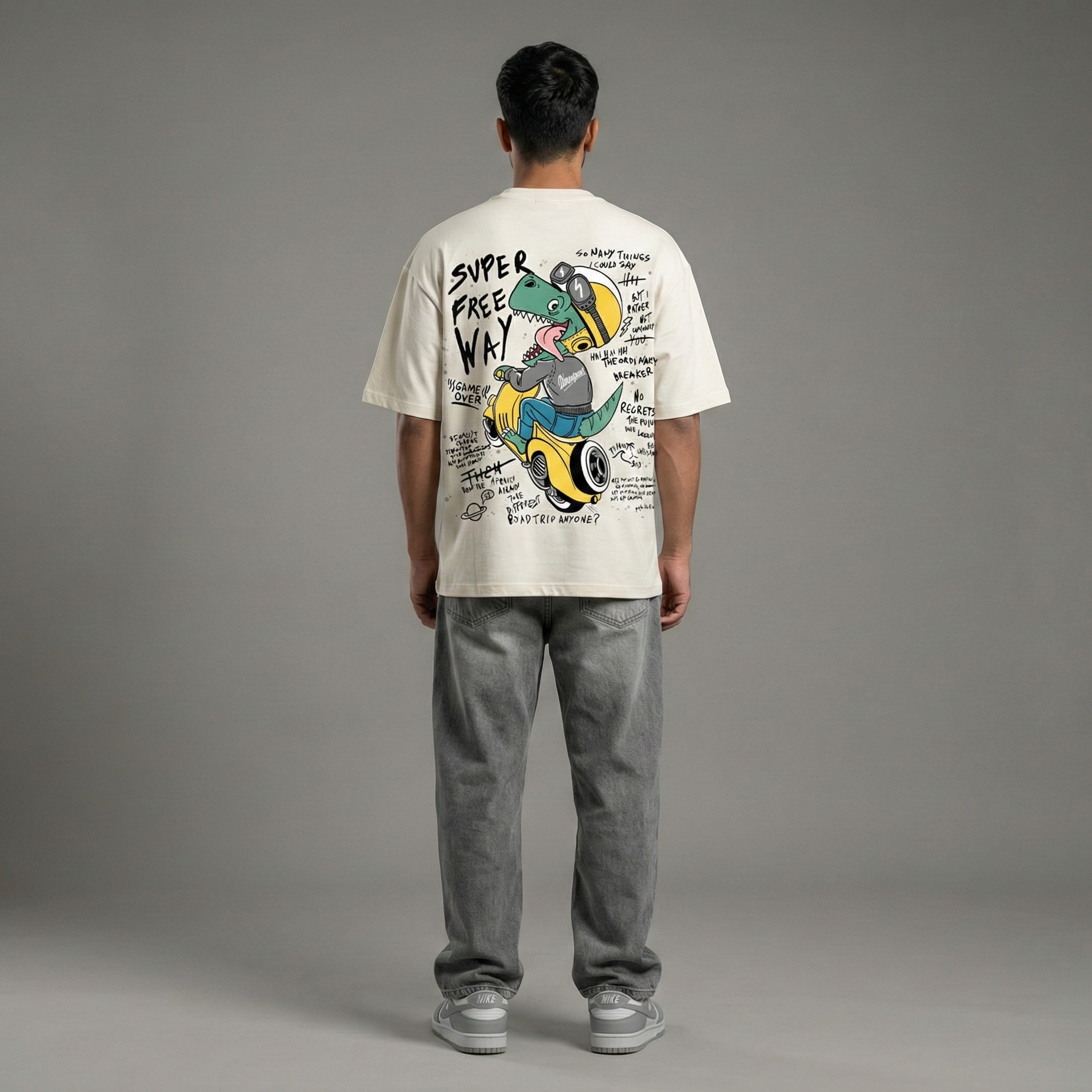 Super Free Way: Dino : Oversized Smockey Tee